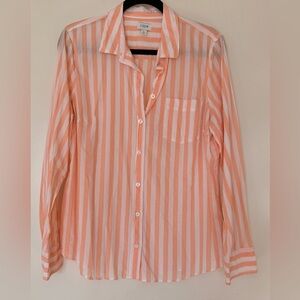 J.Crew Peach and White Striped Shirt